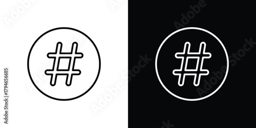 Hashtag icon. Premium pictogram isolated on a white background.