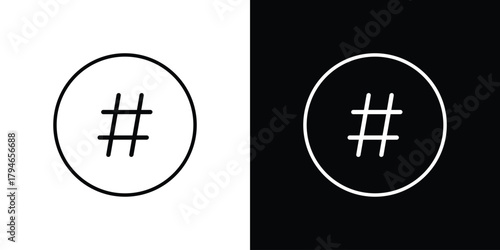 Hashtag icon. Premium pictogram isolated on a white background.