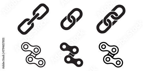 Chain, link icon , attach link icon set , vector illustration