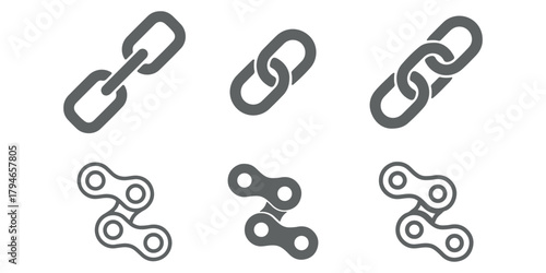 Chain, link icon , attach link icon set , vector illustration