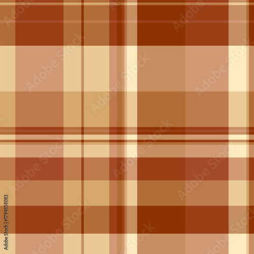 Advertising vector background seamless, gift card pattern textile check. Independence day tartan texture plaid fabric in orange and amber colors.