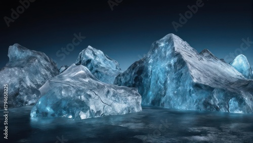 Wallpaper Mural Icy Peaks - A Stunning Landscape of Ice Formations. Torontodigital.ca