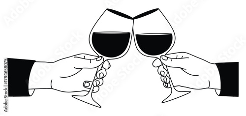 Quadro su tela Celebrating success with a triumphant wine toast, symbolizing achievement, camar