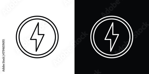Lightning bolt icon. Premium pictogram isolated on a white background.