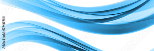bright and airy abstract wave illustration with semi-transparent blue arcs forming a sense of movement and lightness.