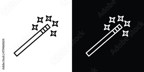 Magic wand icon. Premium pictogram isolated on a white background.