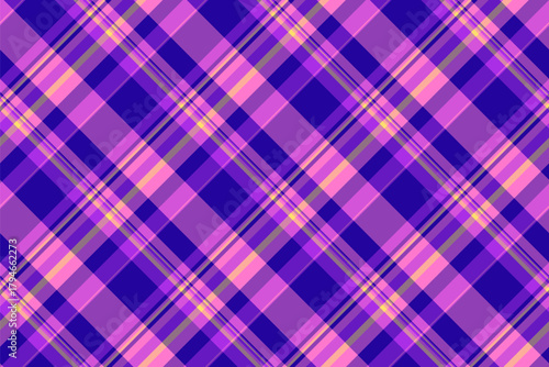 Rest seamless pattern texture, underwear tartan fabric plaid. Trousers textile vector background check in purple and violet colors.