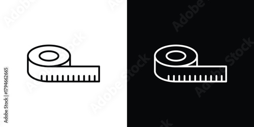Meter tape icon. Premium pictogram isolated on a white background.
