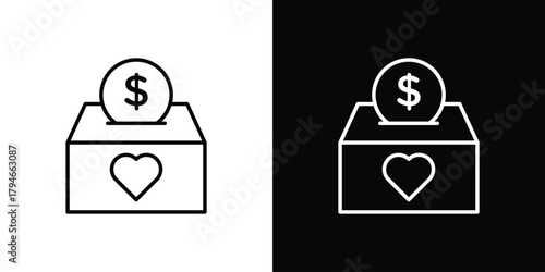 Money donation icon. Premium pictogram isolated on a white background.