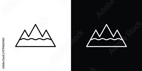 Mountain icon. Premium pictogram isolated on a white background.