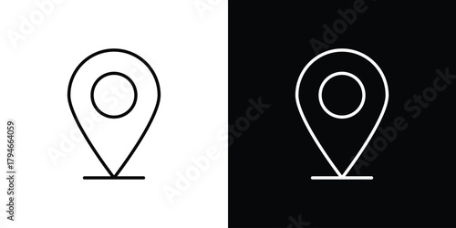 Navigation pin icon. Premium pictogram isolated on a white background.