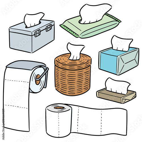 vector set of tissue papers