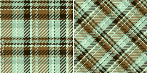 Tartan pattern seamless of background fabric texture with a textile vector check plaid. Set in earth colors for modern duvet covers in bedroom.