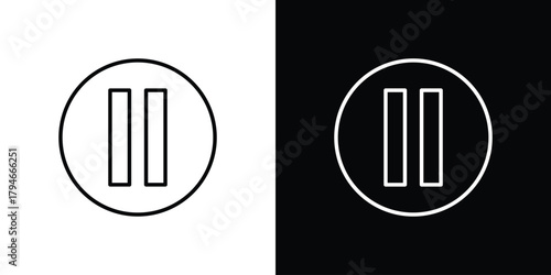 Pause icon. Premium pictogram isolated on a white background.