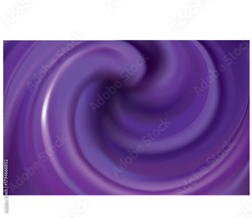 Glossy radial rippled ice curvy shape text space design. Gel fluid dark indigo creme caramel surface symbol. Appetizing yogurt of juicy fruits light lavender color: grape, currant, mulberry, bilberry