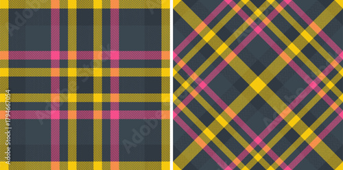Tartan background vector of pattern fabric seamless with a textile texture check plaid. Set in space colors. Flannel shirt outfit ideas.