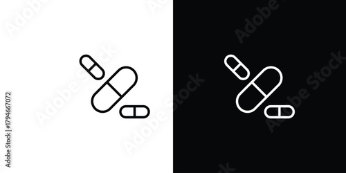 Pill icon. Premium pictogram isolated on a white background.
