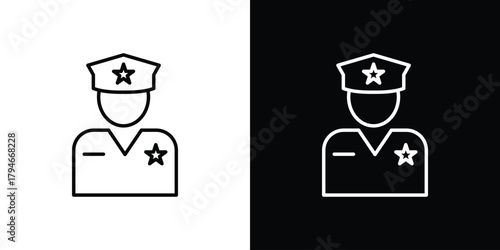 Police icon. Premium pictogram isolated on a white background.