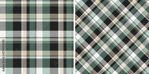 Fabric textile texture of vector background plaid with a check tartan seamless pattern. Set in earth colors. Colorful fashion choices for a vibrant look.