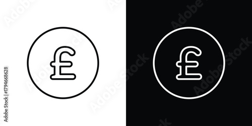 Pound icon. Premium pictogram isolated on a white background.