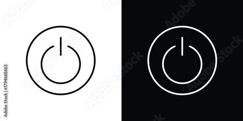 Power button icon. Premium pictogram isolated on a white background.