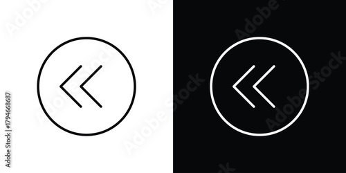 Previous arrow icon. Premium pictogram isolated on a white background.