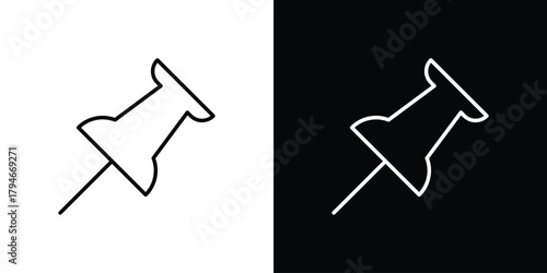 Push pin icon. Premium pictogram isolated on a white background.