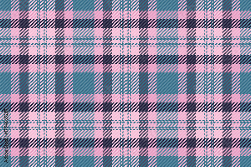 Dining room seamless tartan check, cell pattern background plaid. Cutout texture textile fabric vector in light and cyan colors.