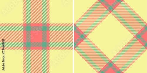 Background pattern seamless of fabric plaid texture with a tartan textile vector check. Set in rainbow colors. Unique gift paper designs for presents.