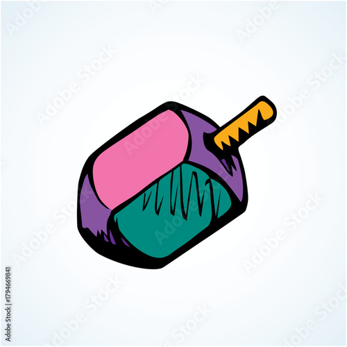 Ethnic judaic chanukkah draydl on blue table. God torah nun chanukah gimel dreydl icon. Holy jew hanukah dreidle card backdrop. Bright color hand drawn zion hannukah in retro art sevivon cartoon style