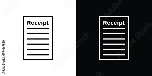 Receipt icon. Premium pictogram isolated on a white background.