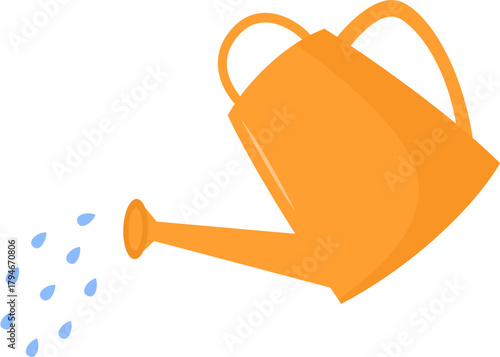 Orange watering can