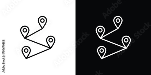 Route icon. Premium pictogram isolated on a white background.