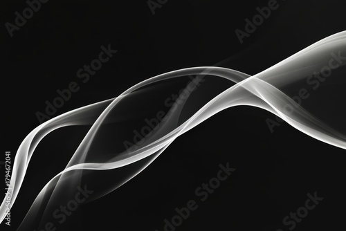 The image showcases a series of delicate intertwining lines that converge and diverge, set against a dark background, creating an elegant and sophisticated abstract representation.