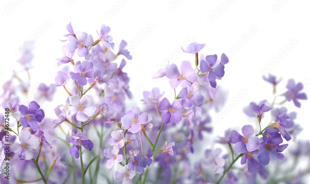 Fototapeta premium soft lavender flowers blooming downward with gentle curved stems, delicate translucent petals