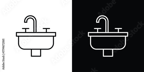 Sink icon. Premium pictogram isolated on a white background.