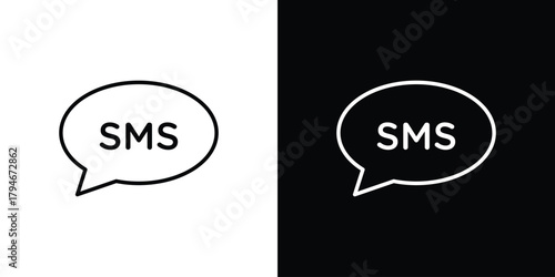 SMS icon. Premium pictogram isolated on a white background.
