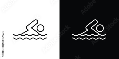 Swimming icon. Premium pictogram isolated on a white background.