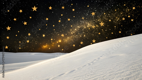 Fototapeta Naklejka Na Ścianę i Meble -  Starry night sky over snowy dunes