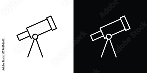 Telescope icon. Premium pictogram isolated on a white background.