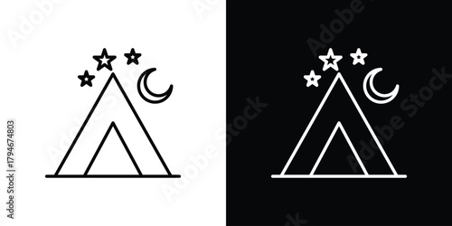 Tent icon. Premium pictogram isolated on a white background.
