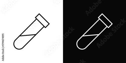 Test tube icon. Premium pictogram isolated on a white background.