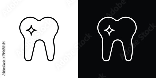 Tooth icon. Premium pictogram isolated on a white background.