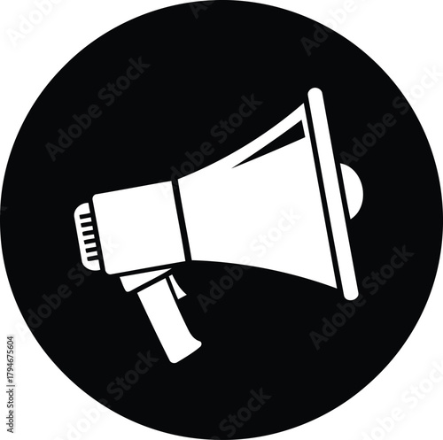 Megaphone speaker icon for announcement and public communication