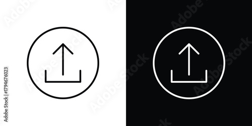 Upload icon. Premium pictogram isolated on a white background.