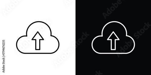Upload to Cloud icon. Premium pictogram isolated on a white background.