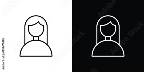 Woman icon. Premium pictogram isolated on a white background.