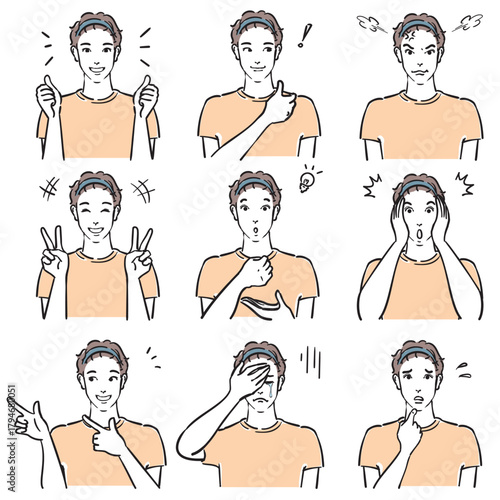 美容男子の表情いろいろ　ノーマル2