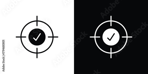 Accuracy icon, outline vector sign, linear and solid style. vector symbol on white background