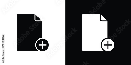 Add document icon, outline vector sign, linear and solid style. vector symbol on white background